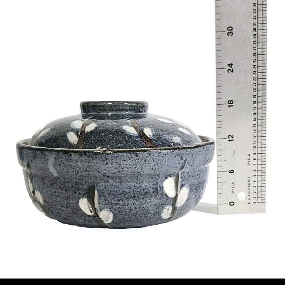 Japanese Handpainted Blue Earthenware Cooking Dinnerware Kitchen Wear Rice Bowls - Picture 7 of 7